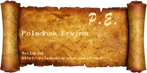 Polednak Ervina névjegykártya